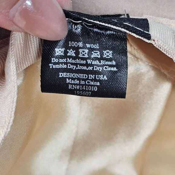 Olive & Pique Ella Wool Felt Gambler Flat Brim Western Hat with Aztec Band‎ OS - Picture 6 of 16